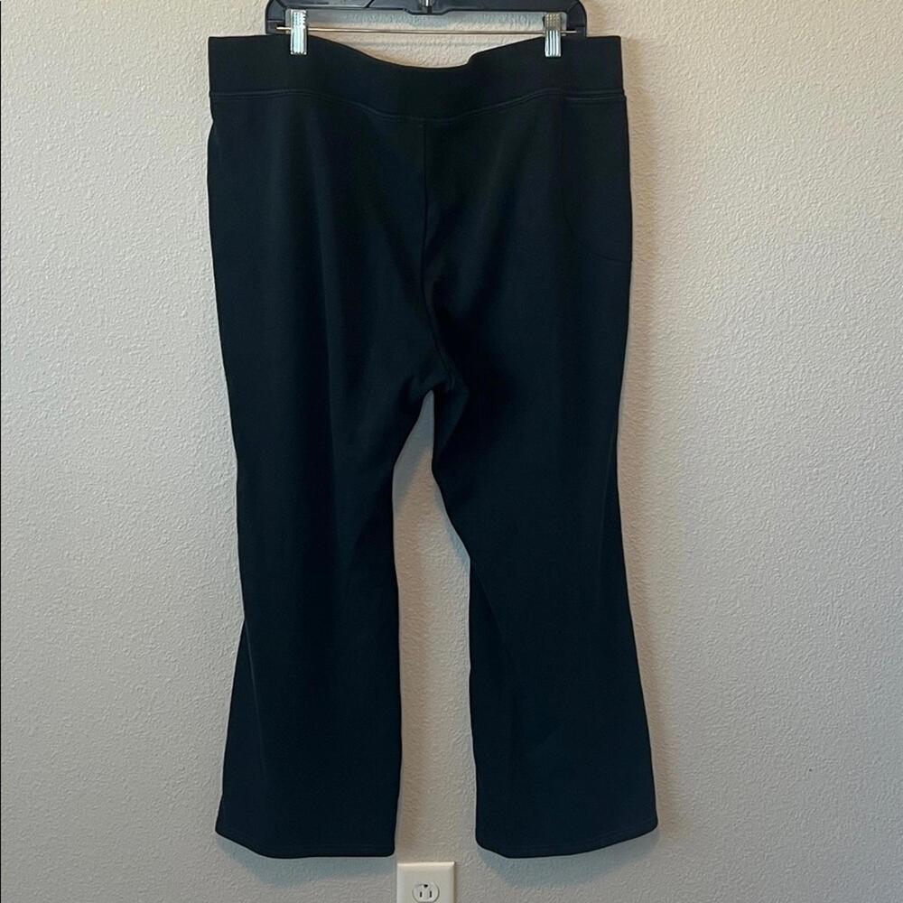 Lands End Serious Sweats Wide Leg Black Sweapant Size 2X - Picture 4 of 8